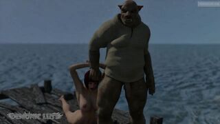 Pig Monster attacks & roughly fucks Busty 3D Hottie! Sex with Monsters 3DX